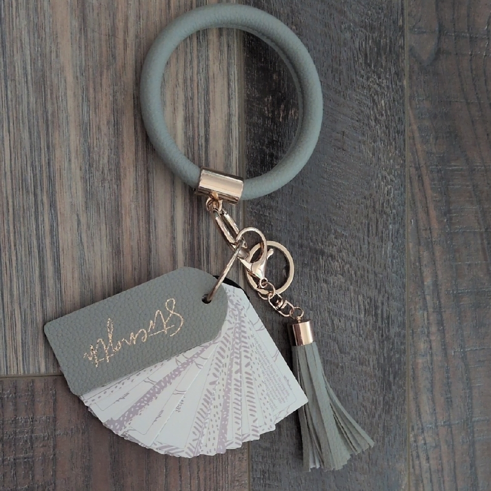 Stylish Gray Keychain Bracelet with Tassel